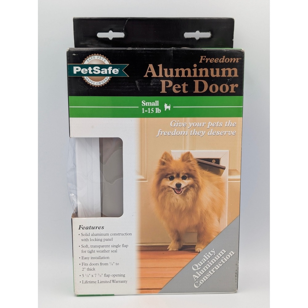 PetSafe Freedom‎ Aluminum Pet Door Small 1-15 lb White PPA00-10859 New